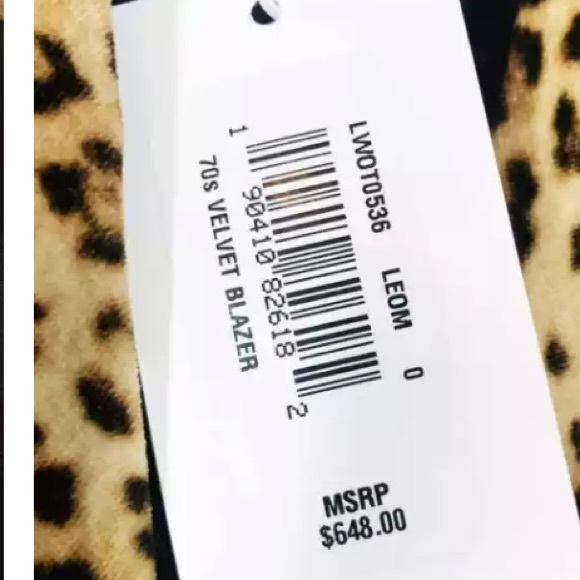 Frame tailored 70s leopard velvet blazer sz 6 single button nwt - Picture 3 of 6